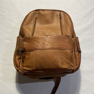 Vng Genuine Leather Backpack  Made in Columbia South America Travel Tan Brown